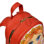 Рюкзак-матрешка кожаный с ручной росписью «Филимоновский»