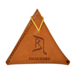Мини-кошелек кожаный с логотипом для мелочи или наушников